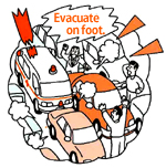 Evacuate on foot