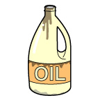 油のボトルの画像