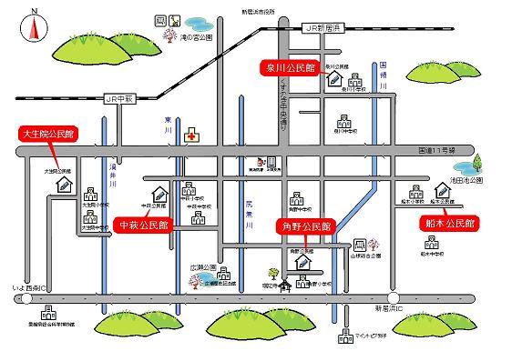 泉川公民館周辺の地図です