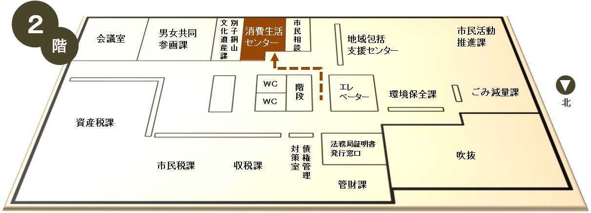 市役所２階案内図