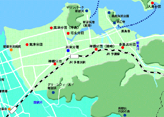 川東分署周辺の地図