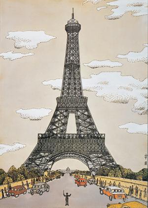 山下清　パリのエッフェル塔