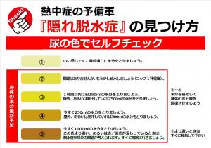 熱中症予備軍　隠れ脱水症の見つけ方　尿の色でセルフチェック