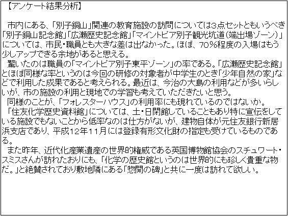 アンケート結果分析