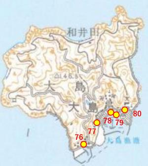 標高表示板位置図（大島地区）
