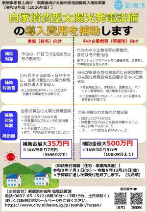 太陽光発電補助チラシ