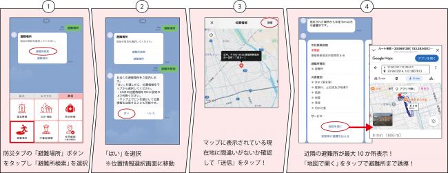 避難所検索の利用方法画像
